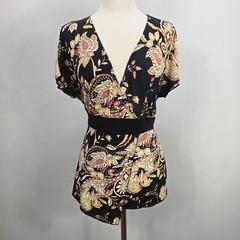 Vintage 90s Y2K Babydoll Top 3XL Paisley Whimsigoth Grunge Fairy Flutter Sleeve