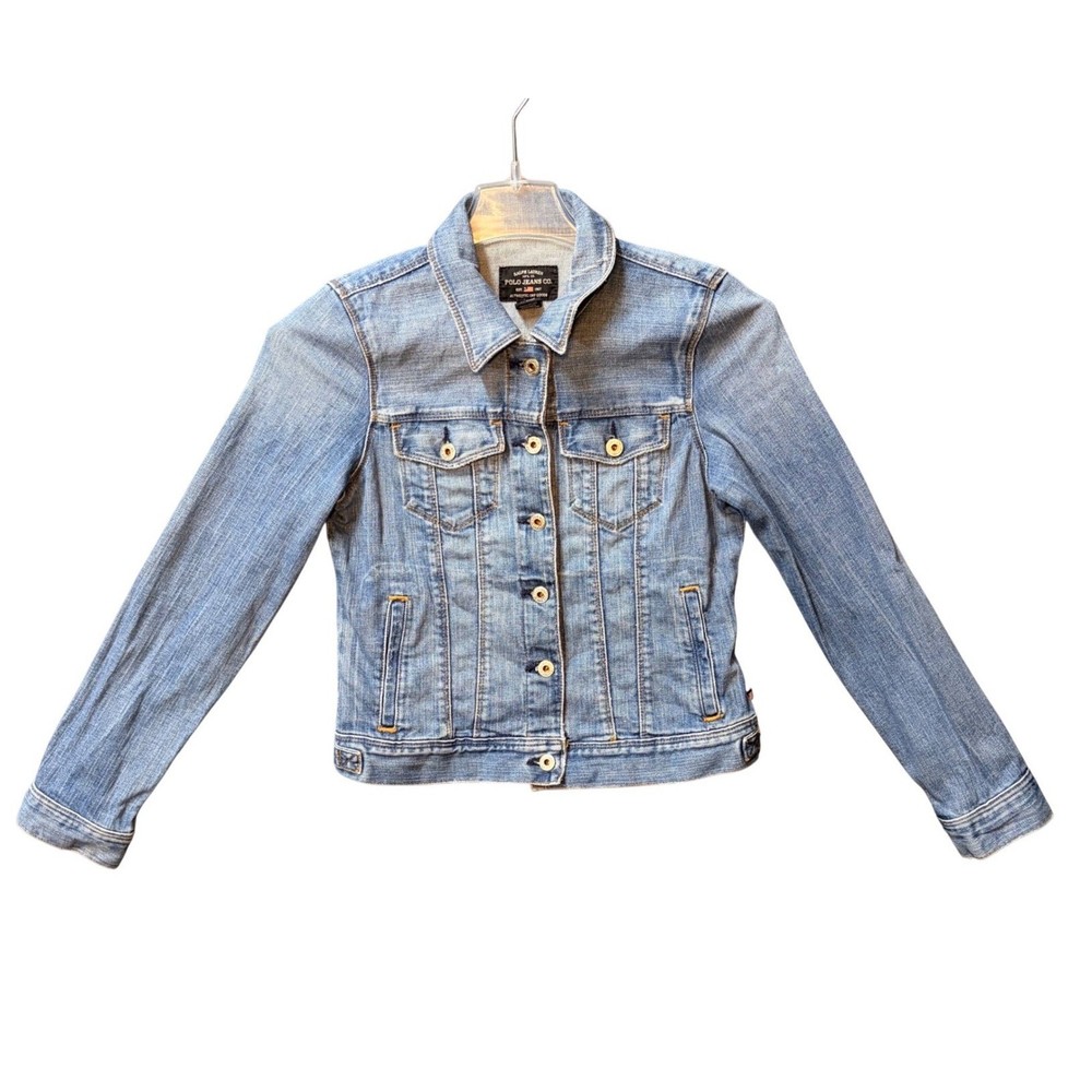 Vintage Polo Jeans Co Ralph Lauren Denim Jacket Medium Lydia Light Wash Y2K