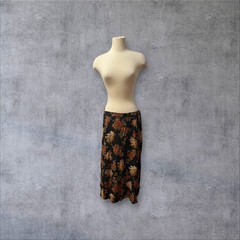 Vintage 2000s y2k Orange and Black Floral Designs Lane Bryant Maxi Skirt