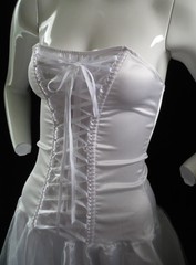 VTG Fredericks of Hollywood 90’s New Sexy!! White Lingerie Dress Tie Up Bodice S