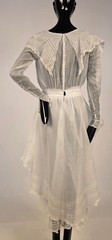 EDWARDIAN TEENS WHITE BATISTE TEA DRESS W VALENCIENNES LACE + FLARED SIDE SKIRT