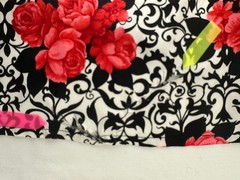 Vintage 80s Black Red Shiny Satin Floral Robe Long M/L Asian Inspired