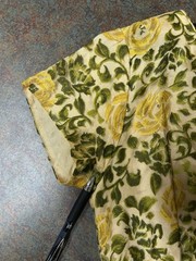Vintage 50s Belted Wiggle Dress Garden Floral Pin Up Rockabilly Retro MCM Skirt