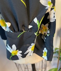 VTG 80’S UMI BY ANNE CRIMINS DAISY FLORAL PRINT SILK&KNIT CARDIGAN SWEATER*S/M
