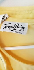 REAL Vintage 1960s Teena Paige Designer Dress Jacket Set YELLOW GREEN Flowers