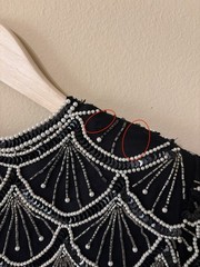 Vintage 100% Silk Laurence Kazar Black and Pearl Beaded Maxi Dress