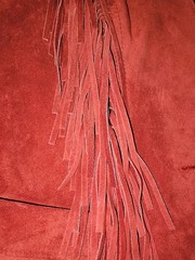 NWT VTG Pioneer Wear Red Leather Fringe Vest Womens Sz 16 Western