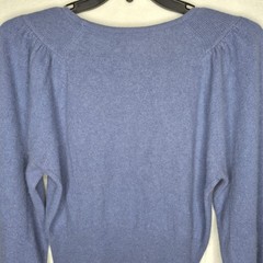 Vintage Carson Pirie Scott Angora Lambswool Puff Shoulder Sweater Blue – M