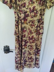 Vintage 80s Liz Roberts Petite Floral Midi Dress Lace Collar Cottagecore Size 6