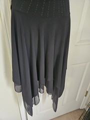 Vintage y2k Papaya Beaded Assymetrical Sheer Formal Party Dress Black Size M