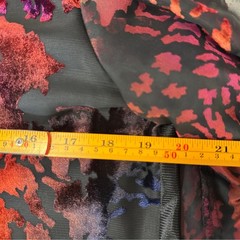 R&M Richards Jacket Top Set Women 12 Multicolor Excellent Burnout Velvet Mesh