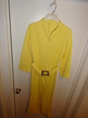 Vintage 1980s Retro Handmade Doubleknit Pantsuit Jumpsuit Bust 34″ Waist 30″