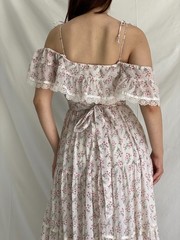 Vintage Gunne Sax Jessica San Francisco Floral Maxi Dress Cottagecore Prairie
