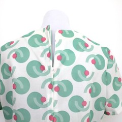 Vintage 1960s MOD Shift Dress Green Pink Bust 43 Henry Allen Montreal Zip Back