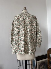 Mid Century Handcrafted Floral Cotton Smock Top Artist Workwear Folk Prairie OS