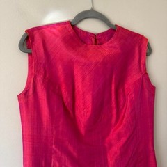 Vintage 60s pink orange iridescent dress AS IS mod shift mini raw silk small