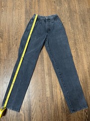 Vintage Rocky Mountain High Waisted Western Jeans Black Pleated Tapered 29/9