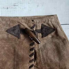 Vintage Lew Magram 100% Leather Skirt Size 10/28″ Waist