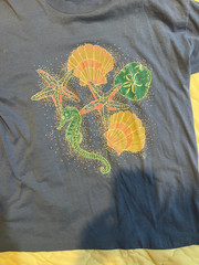 Vintage 1990s Fruit of the Loom Best Womens? T-Shirt Seashells/Starfish/SeaHorse