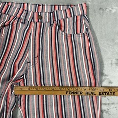 Vtg 70s Levis For Gals Big E Sta-Prest Striped Bell Bottom Pants Pink 26×30