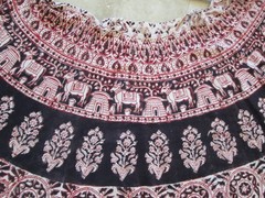 1970s Hippie boho INDIA Hand Blocked Wrap Skirt Paisley,Peacocks ,Symbols ethnic