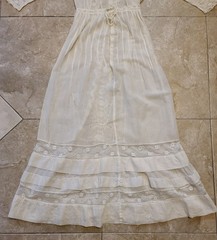 Antique Bellas Hess & Co Edwardian Victorian Sheer Lace Maxi Dress XS Wedding