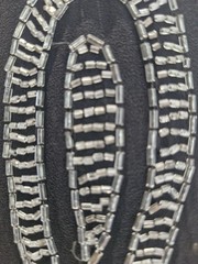 ANTIQUE 1920s FLAPPER DRESS BLACK CHIFFON SILVER BEADWORK ART DECO GOOD CONDITIO