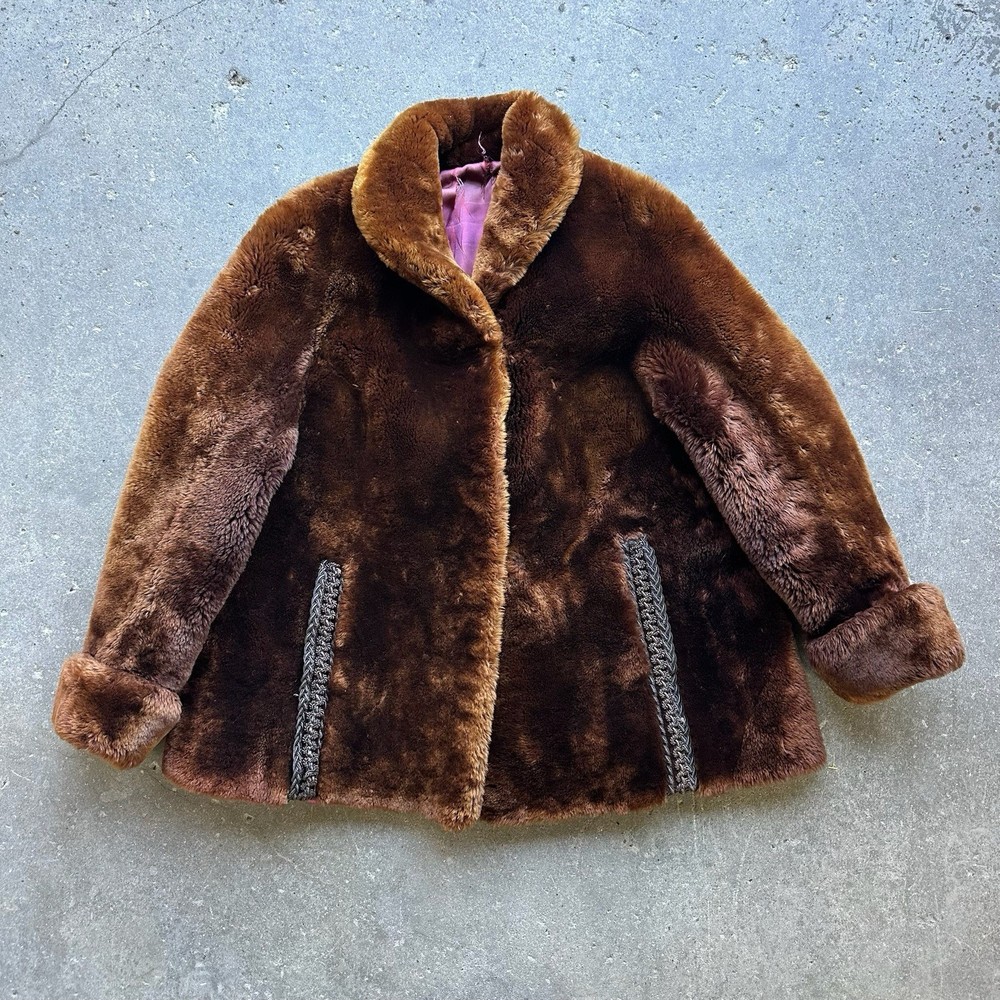 Vintage Annis Furs Brown Sheared Fur Coat Bradshaw Diehl 1950s Rare