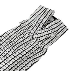 CHANEL Vintage 97P CC Logo Button Tweed Cardigan Sweater Top Black White