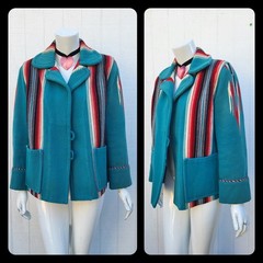 1950s Vintage All Wool Handwoven Chimayo Jacket As-Is