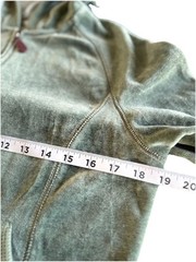 Vintage Fu Da Sport Velour Hooded Jacket Moss Green Small Y2K Track Hipster