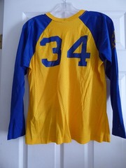 Vintage Lady Champion Jersey Women 70s 80s Blue Yellow Nylon #34