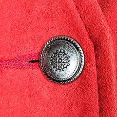 Vtg Cedars Suede Fringed Vest Womens M Red Leather Pockets Western Cowgirl USA