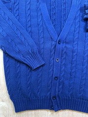 vintage 90’s BENETTON cardigan STRANGER THINGS blue COTTON cable knit ITALY prep