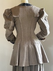 ANTIQUE LATE VICTORIAN LADIES WOOL FLANNEL WALKING SUIT LONG JACKET RARE PERIOD