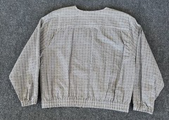 Karen Scott Womens VTG Seersucker Jacket Gray Check Full Zip Lightweight