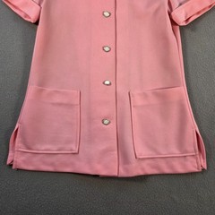 Vintage Bogart of Texas Top Womens Small Pink Daggar Collar Shirt Mod Secretary