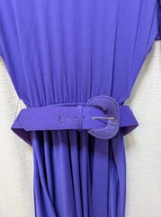 Vintage 1980’s Peter Popovitch Dress XS–S Plum Teal Appliqué Belted Power Look.