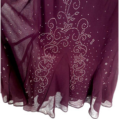 Vintage R&M RIchard Beaded Sheer Maxi Dress Sz 14 Burgundy Whimsigoth Dark Fairy