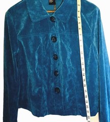 Vintage Corduroy Jacket Petite Large R.O.T. Teal Blue Button Down Boho 1990’s