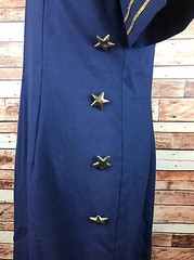 Jessica Howard Vintage Blue Gold Trim Stars Fourth Of July Shift Dress Size 14