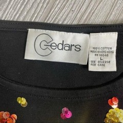 Vintage cotton cedars sequin crossing guard teacher school long sleeve shirt lg
