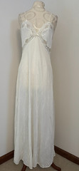 NEW! VINTAGE Val Mode BRIDAL Ivory Nylon Lace Peignoir Gown Robe Nightgown Set M