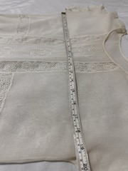 Antique Early 1920s Silk Cotton White Lace Sheer Drop Waist Flapper Lawn Dress