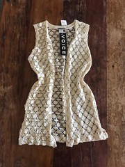 VTG 90’s NEW W/tag long boho cut out netted crochet look vest hippie festival