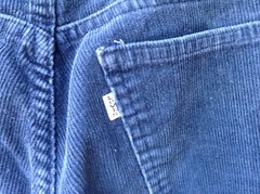 VTG 70s Levi’s Womens Blue Corduroy Flare Pants 27″W 29″I Bell Hippy White Tab