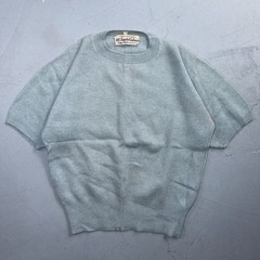 VTG 1940s 1950s Wool Cashmere Sweater Rockabilly Womens Mod Knit Blue Peggy Park