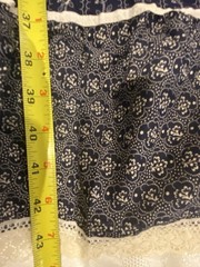 JCPenney navy cotton sun dress spaghetti straps floral lace prairie NWT Large
