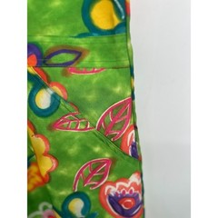 Vintage Center Aisle Tunic Top Mini Dress Medium Green Colorful Hippie Flower