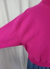 Vtg Champion Magenta Reverse Weave Mock Turtleneck Sweatshirt Chest Logo Size L